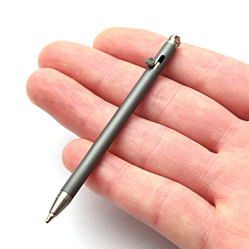 Titanium Alloy Mini Pocket Pen Outdoor EDC Tool Portable Key Chain Ballpoint Pen