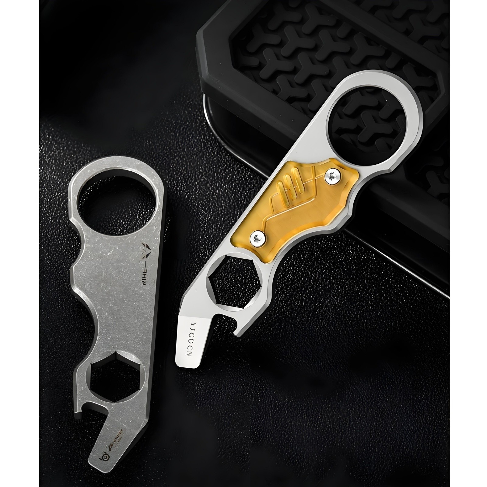 Titanium Alloy EDC Pry Bar Multi Tool Bottle Opener Wrench Outdoor Camping Tool