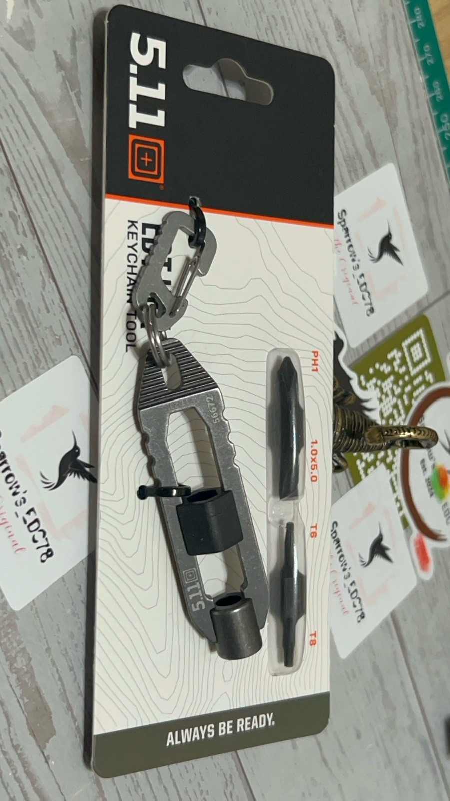 Carabiner Keychain Bit Driver 5.11 Tactical Black EDT HEX Style # 56672
