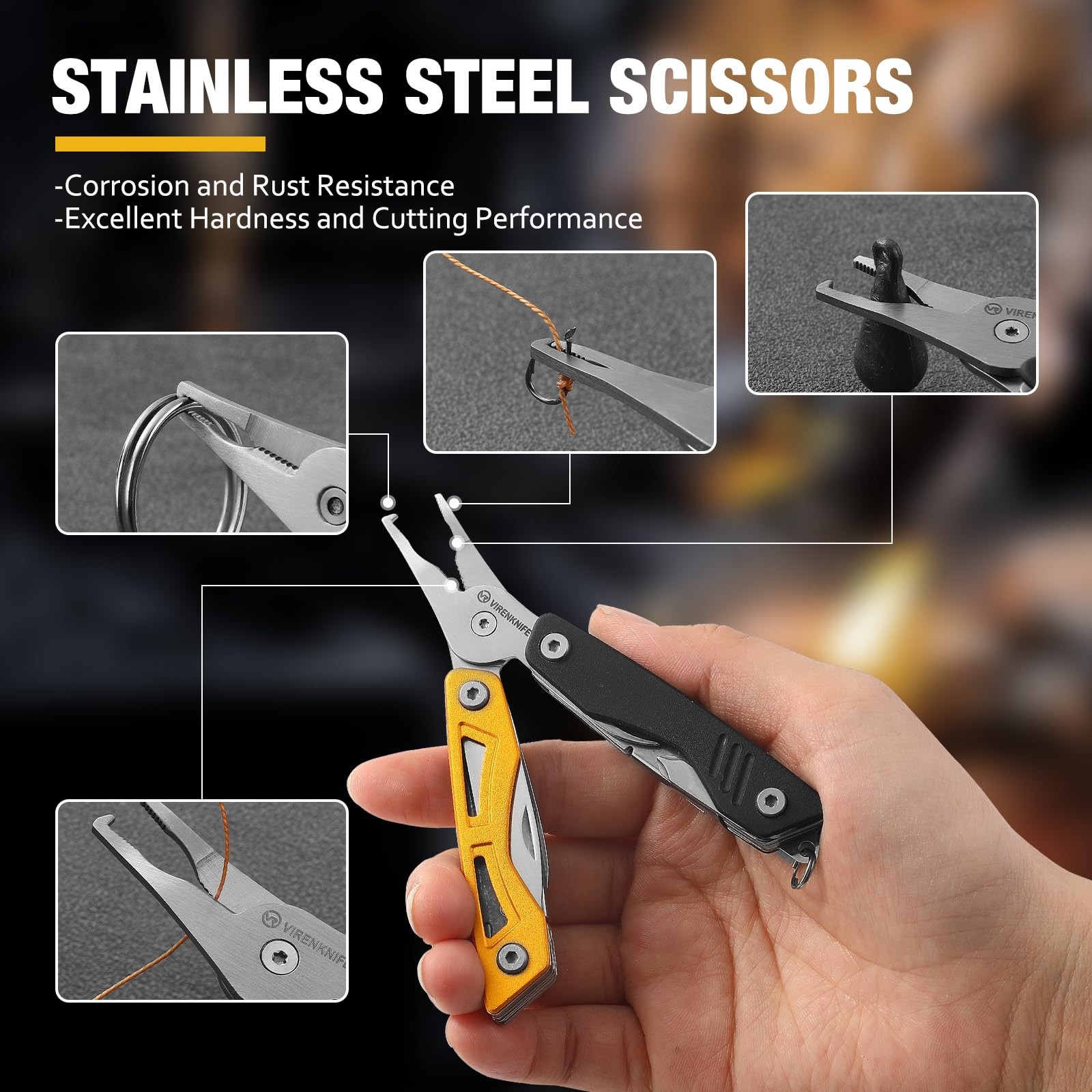 VIRENKNIFE Multitool,13-in-1 Stainless Steel Multi Tool Pliers with Pocket ,B…