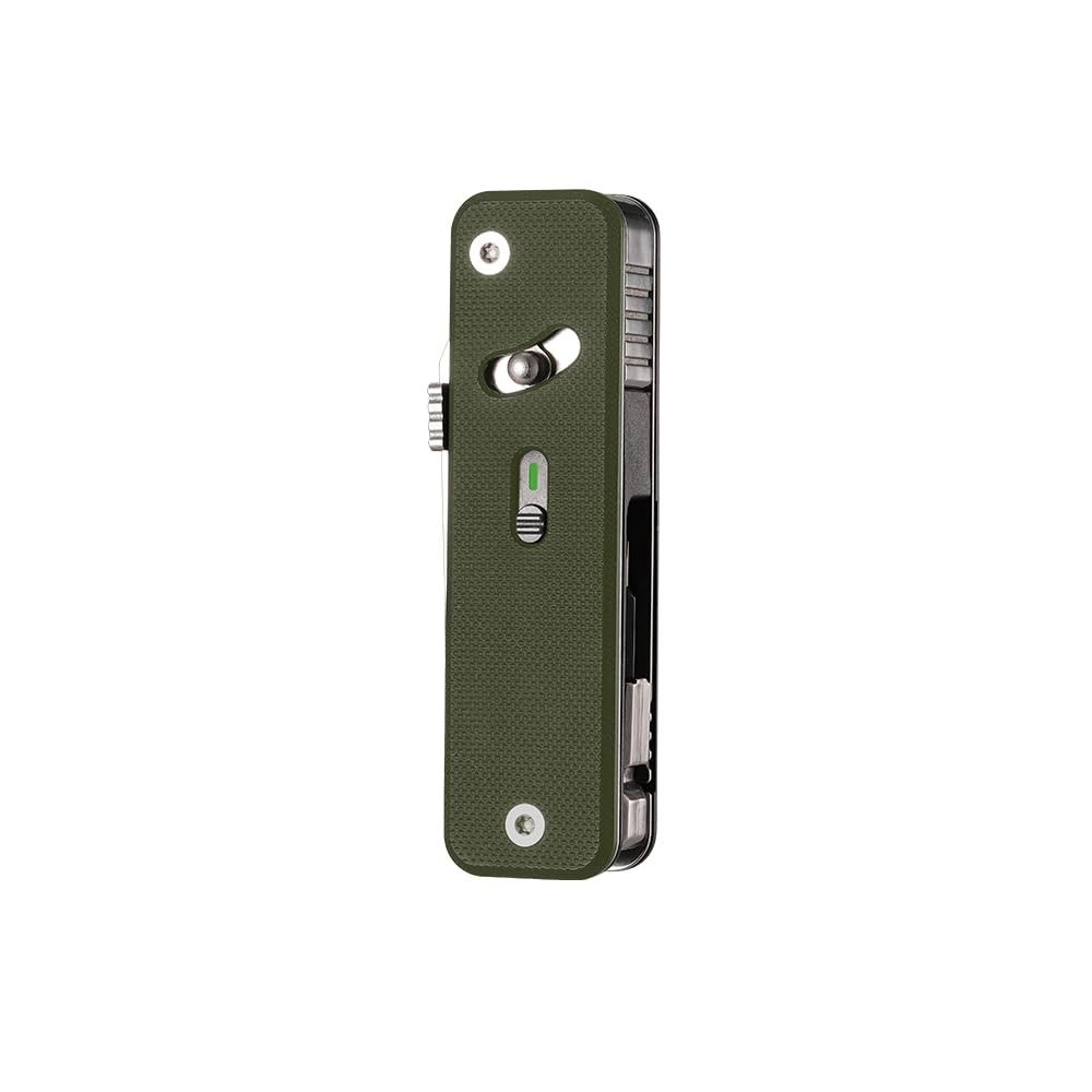 S503G 9-in-1 Mini EDC Pocket Knife Multitool with G10 Handle, Scissors, Screw…