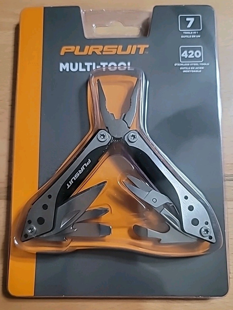 PURSUIT Multi-tool 7-in-1 Stainless Steel/ Black Color Combo Tool New Sealed