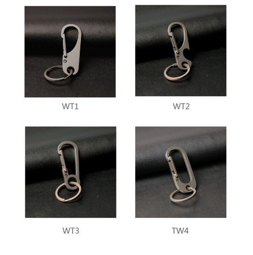 EDC Titanium Alloy Keychain + 28MM Steel Key Ring Hanging Buckle Portable Tool