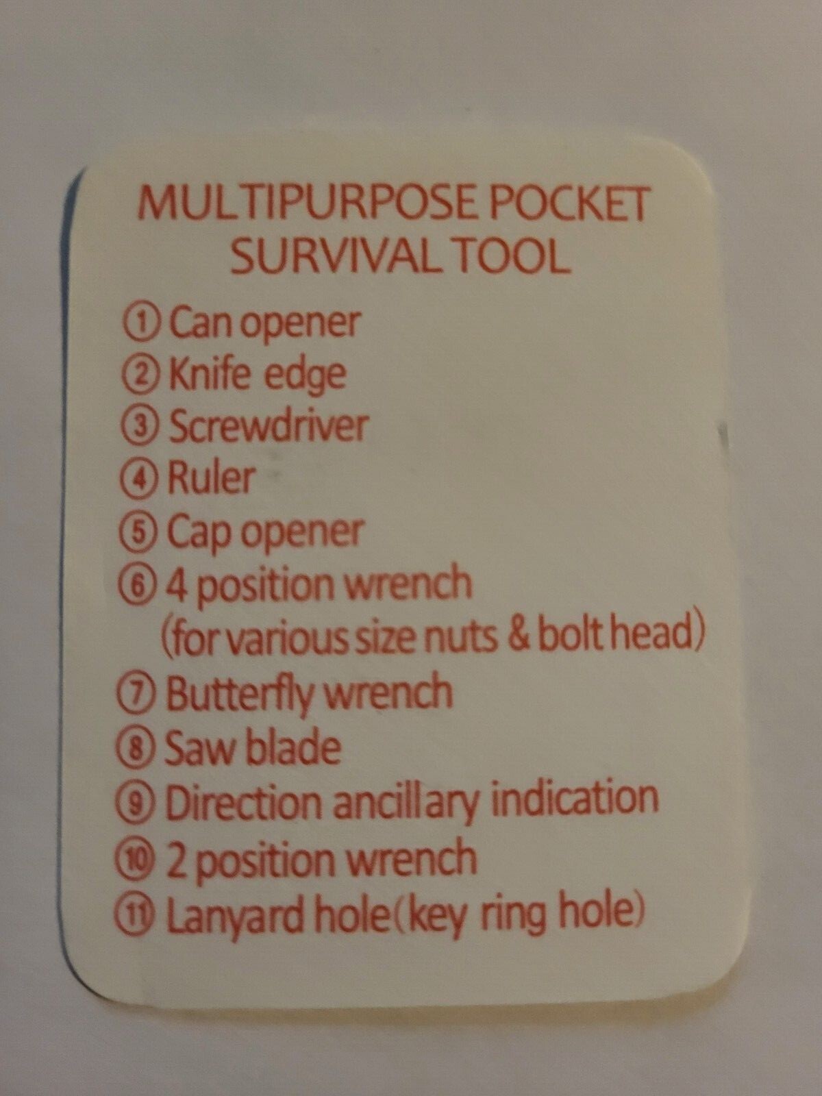 Multipurpose Pocket Survival Tool