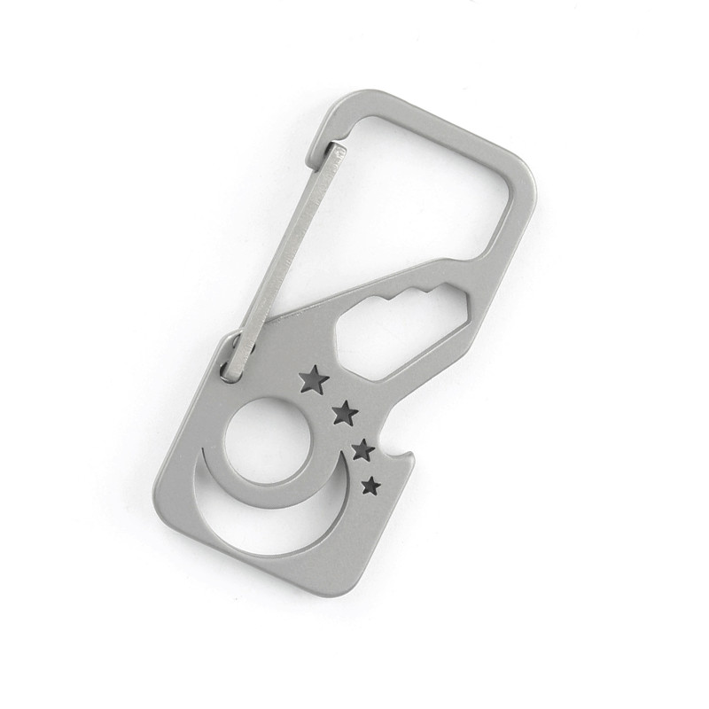 Titanium Alloy Pocket Key Chain Carabiner Bottle Opener Wrench Outdoor Multi EDC