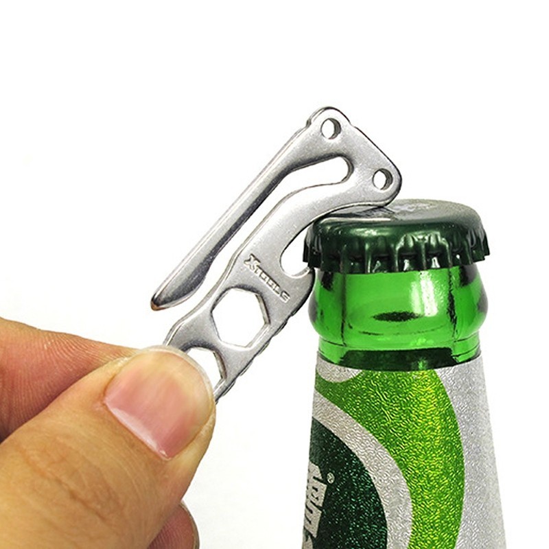 Abridor de botellas de acero inoxidable, herramienta EDC