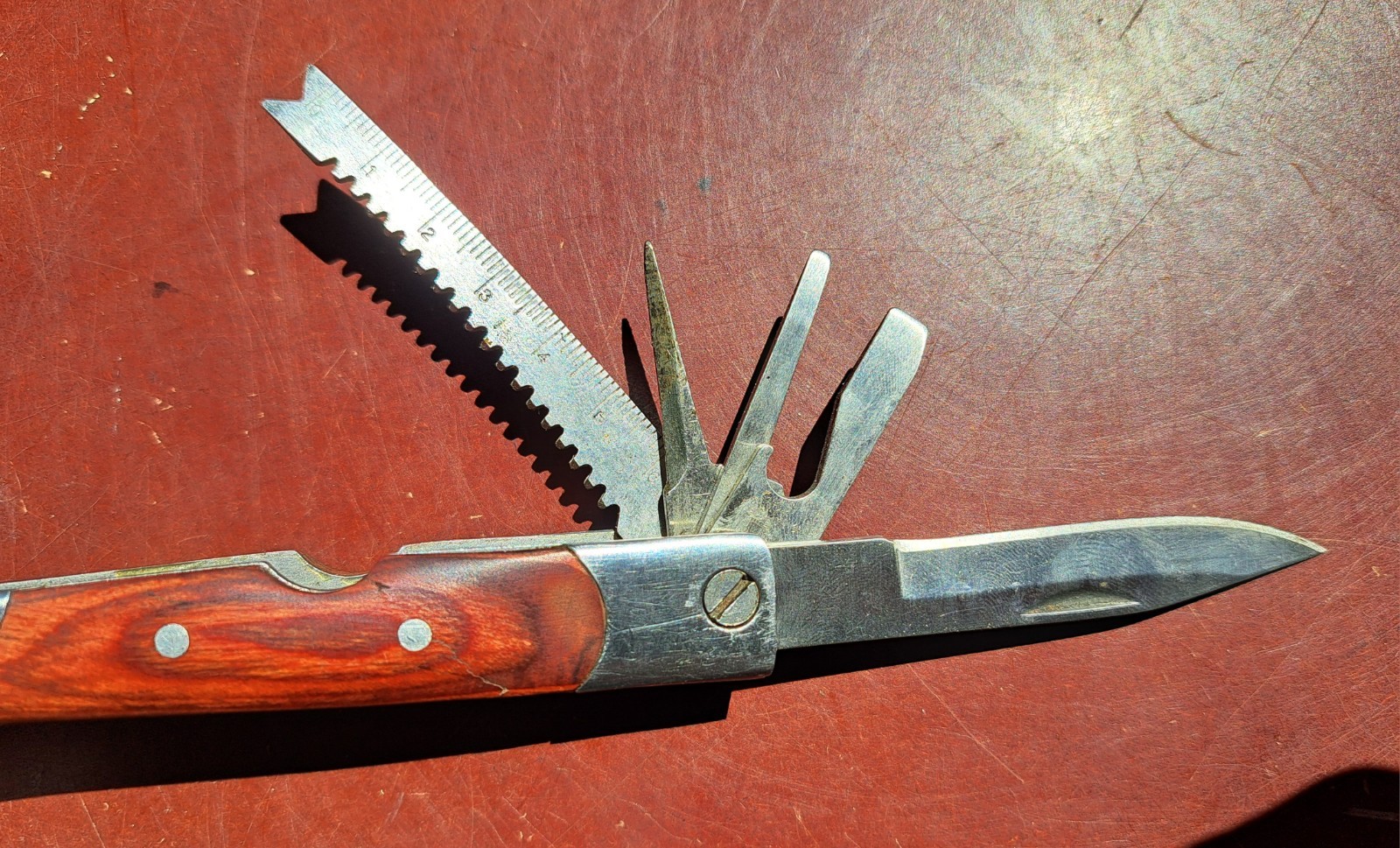 Hesco Bastion Multi-Tool Silver Stainless Steel Knife Wooden Handle