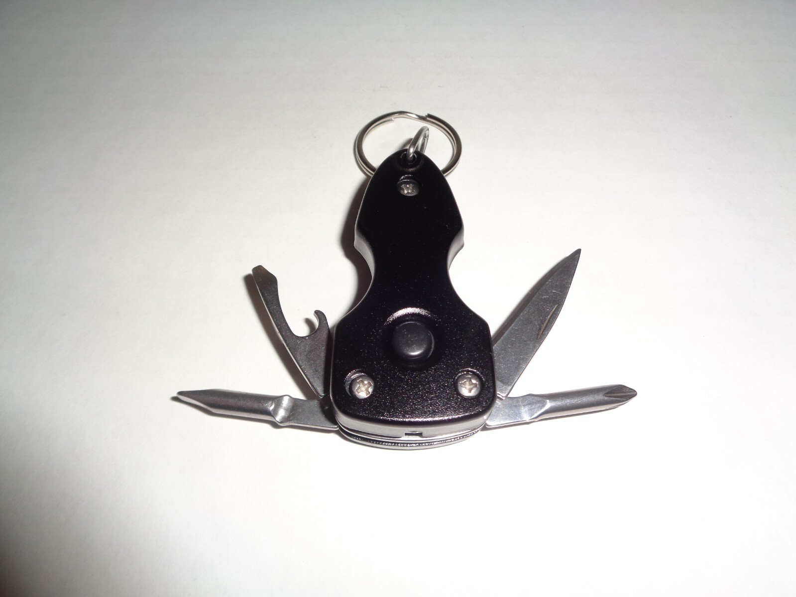 6 in 1 Keychain Pocket Multi-Tool Stainless Steel with LED Flashlight New