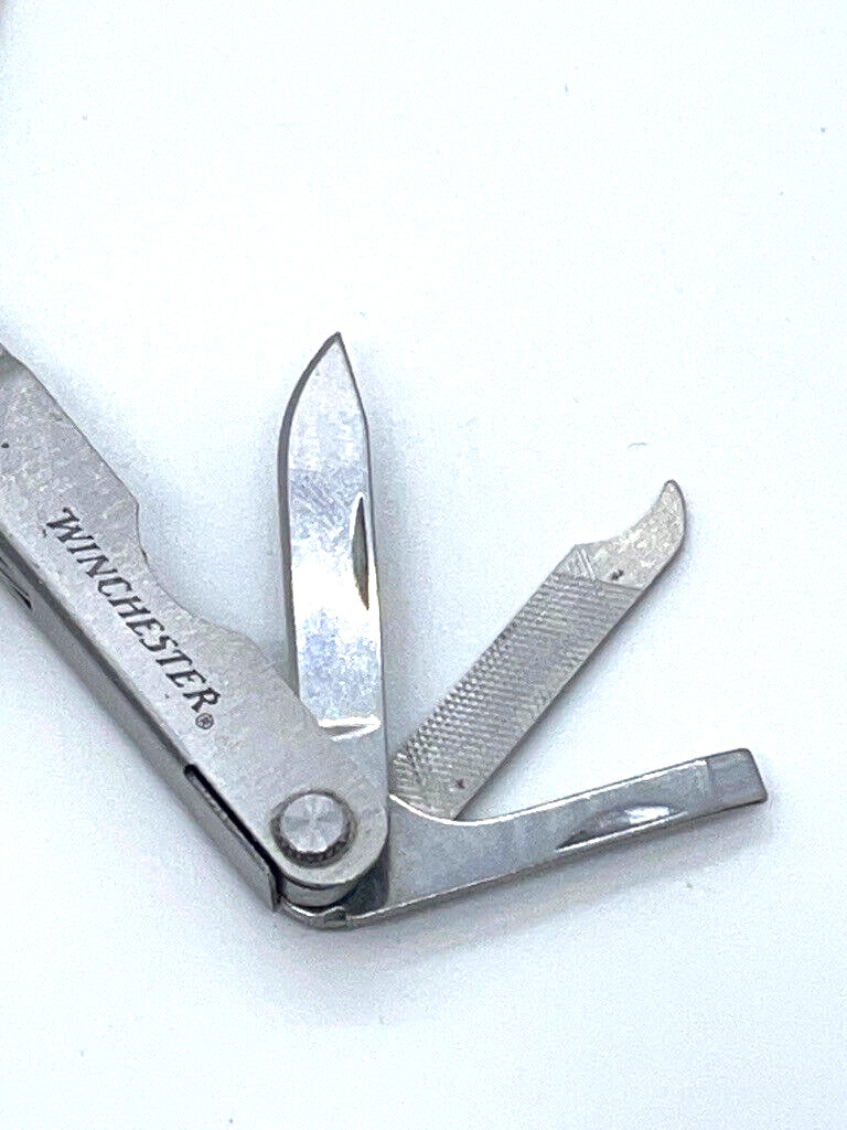 Winchester Mini Multi-Tool Silver Scissors Knife Keychain Carry EDC