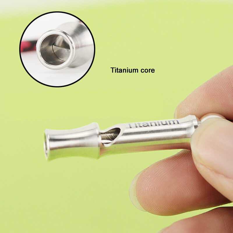 New Small Pure Titanium Whistle Portable EDC Outdoor Training Whistle 50mm/1.97″