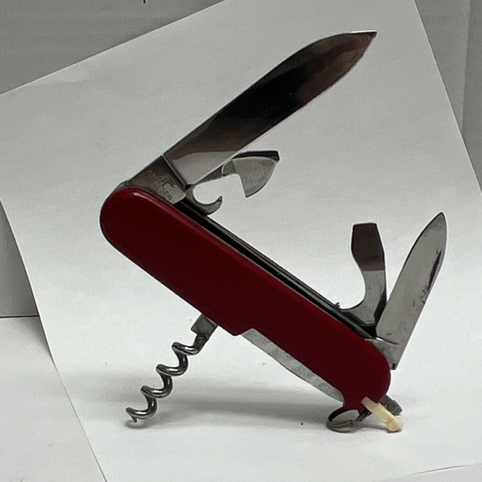 Victorinox Camping Swiss Army Red Multi-Tool 2.5in SS Blade 5 Tools Lanyard