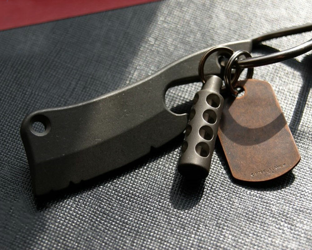 Titanium Alloy Kitchen Knife Key Bottle Opener Keychain Pendant EDC Carry Tool