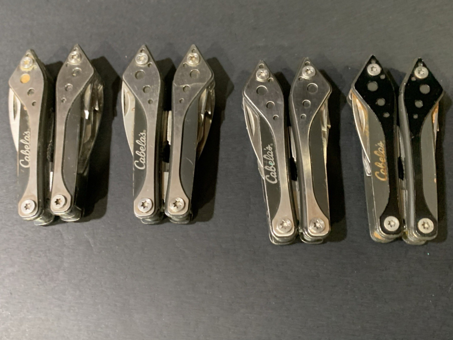 CABELA’S Mini Multi Tool Needle Nose Pliers Saw Knife Lot Of 10 NEW & USED