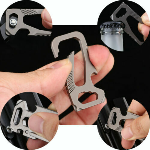 TC4 Titanium Key Chain Carabiner Opener Outdoor Portable Multi EDC Tool