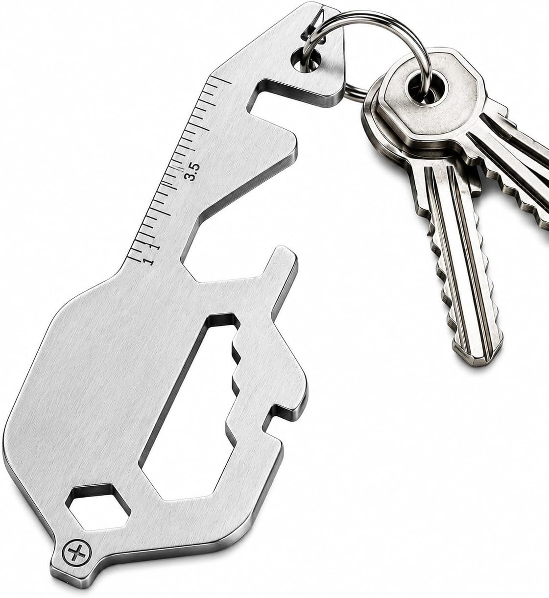 Multitool Keychain – Stainless Steel Key Ring Tool with Bottle Opener, Screwdriv