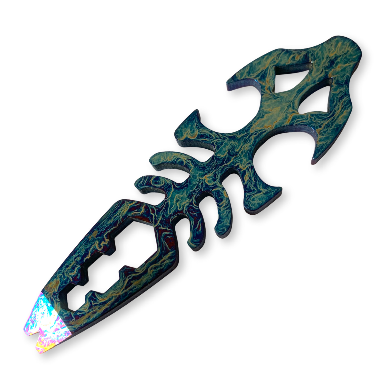 YJGDCN RIHE Design PioneerEDC PRY TOOL TC4 TITANIUMfishbone YJEDC010-Color-DIY
