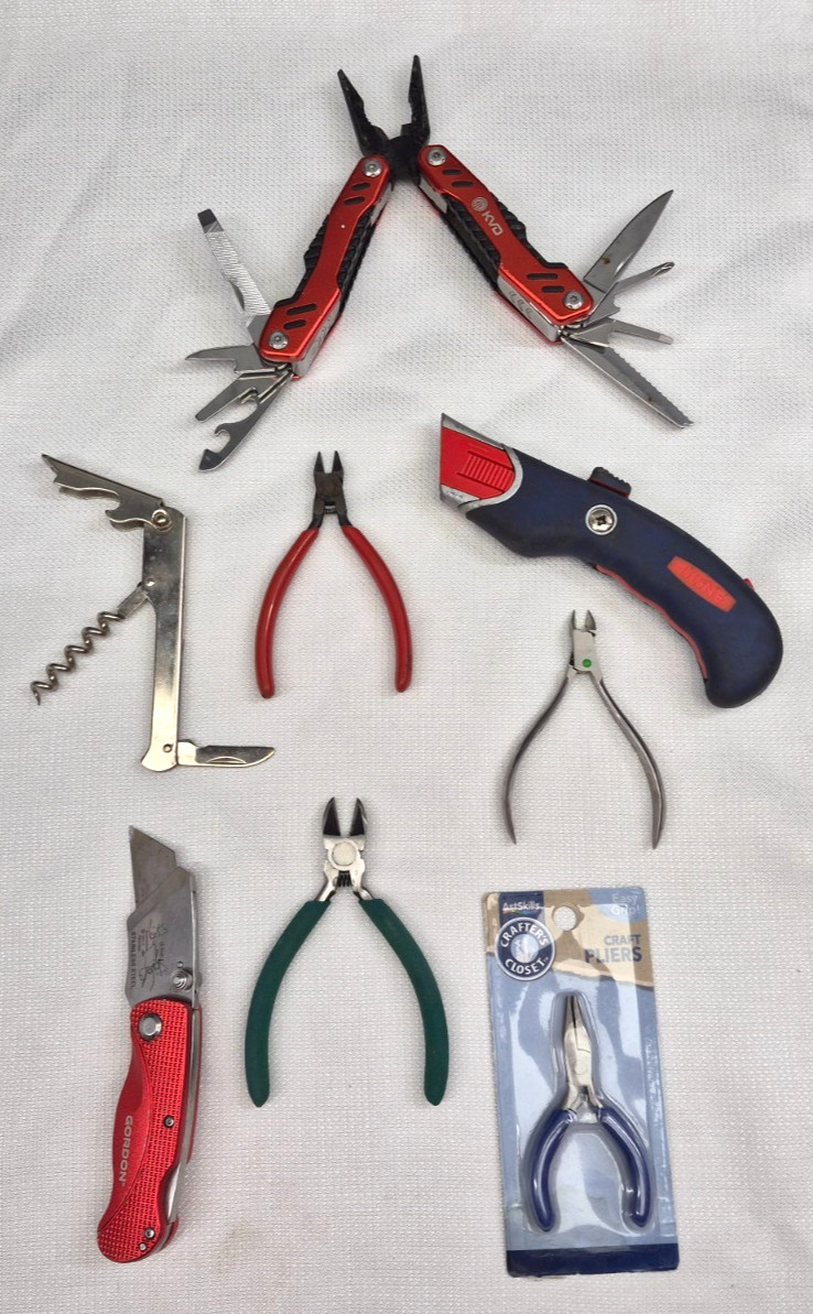 Lot of 8 USED Multi Tools Multitools/Utility Knives/Craft Pliers Tool/Knife