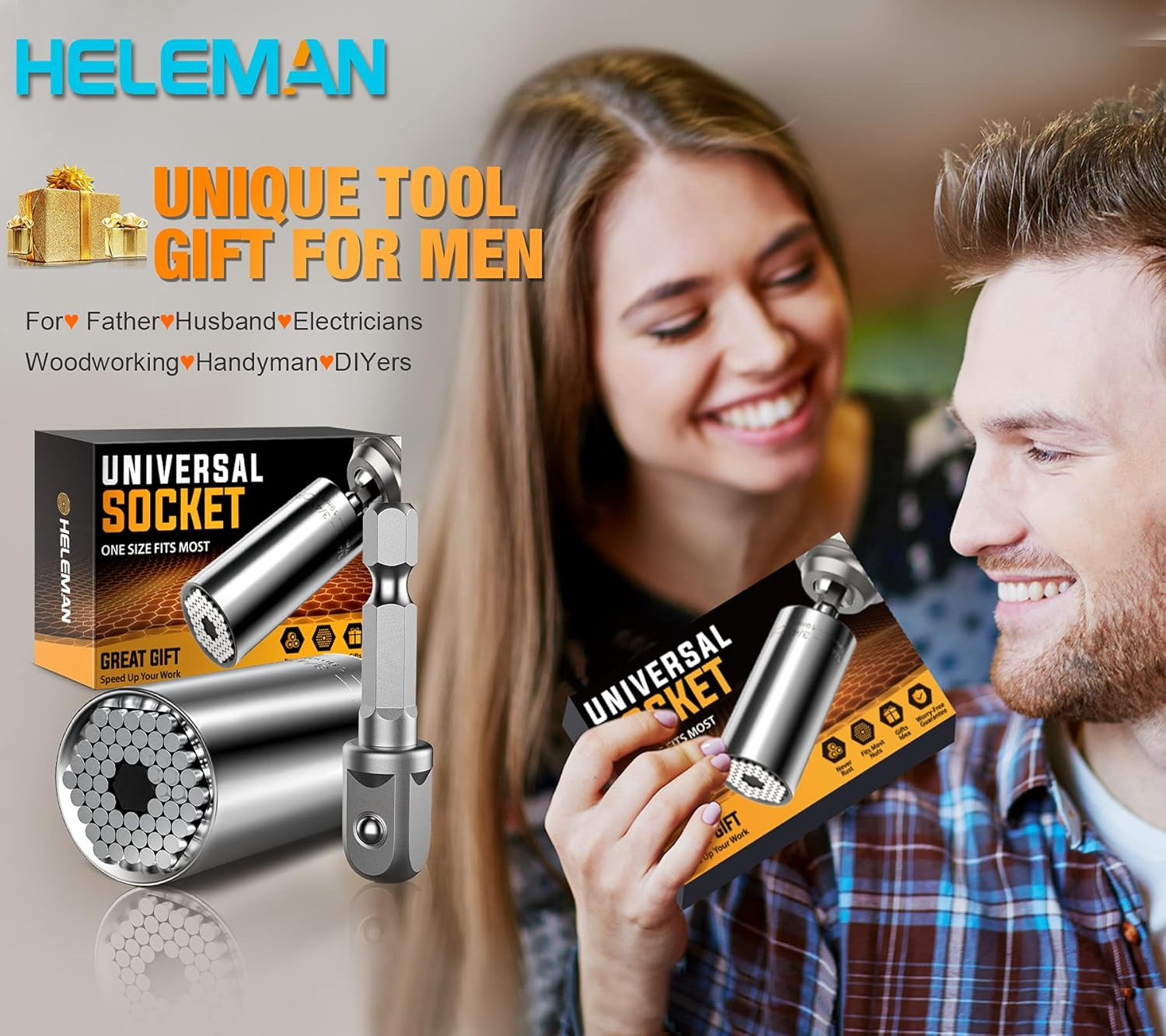 Fathers Day Dad Gifts from Daughter Son, Super Universal Socket Tools Gifts for