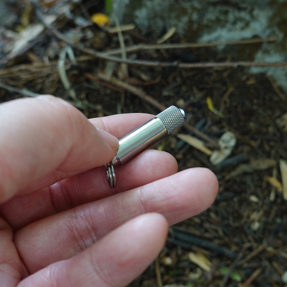 TC4 Titanium Alloy Storage Box Miniature titanium alloy Flashlight Survival Tool