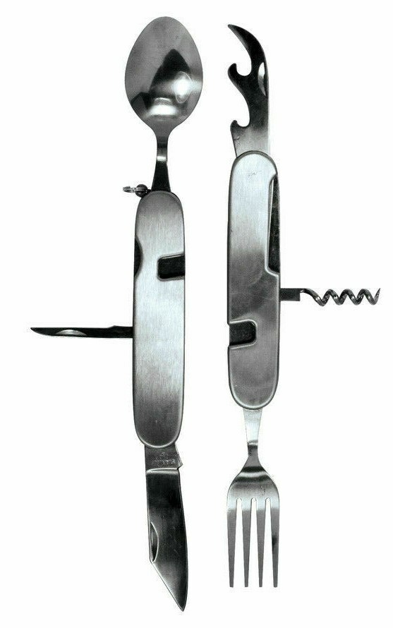 New Stainless Steel Multi Functional Camping Tool Utensils & Opener 7-in-1