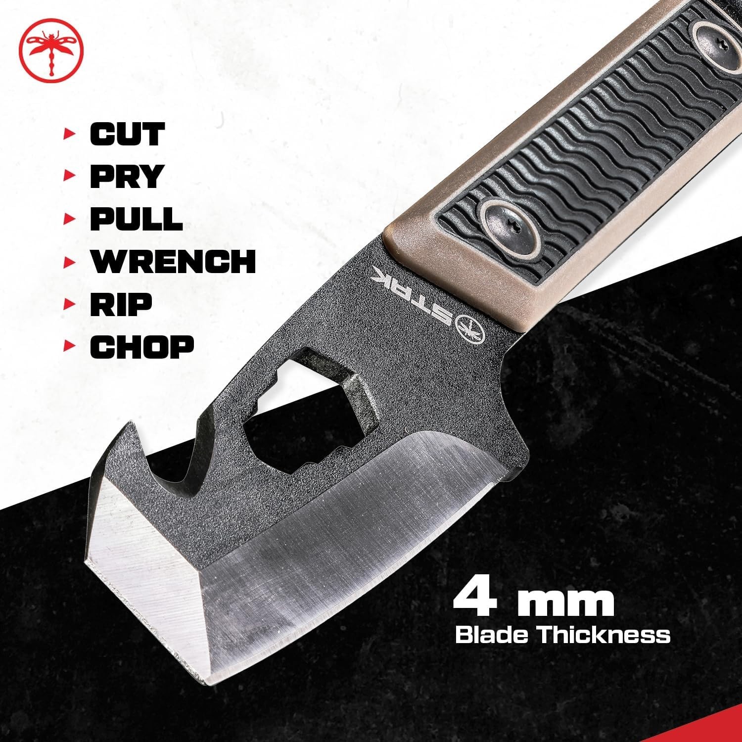 STAK 11815 Tac EDC Pry Bar, 10″ EDC Multitool, 420 Stainless Steel Blade with…