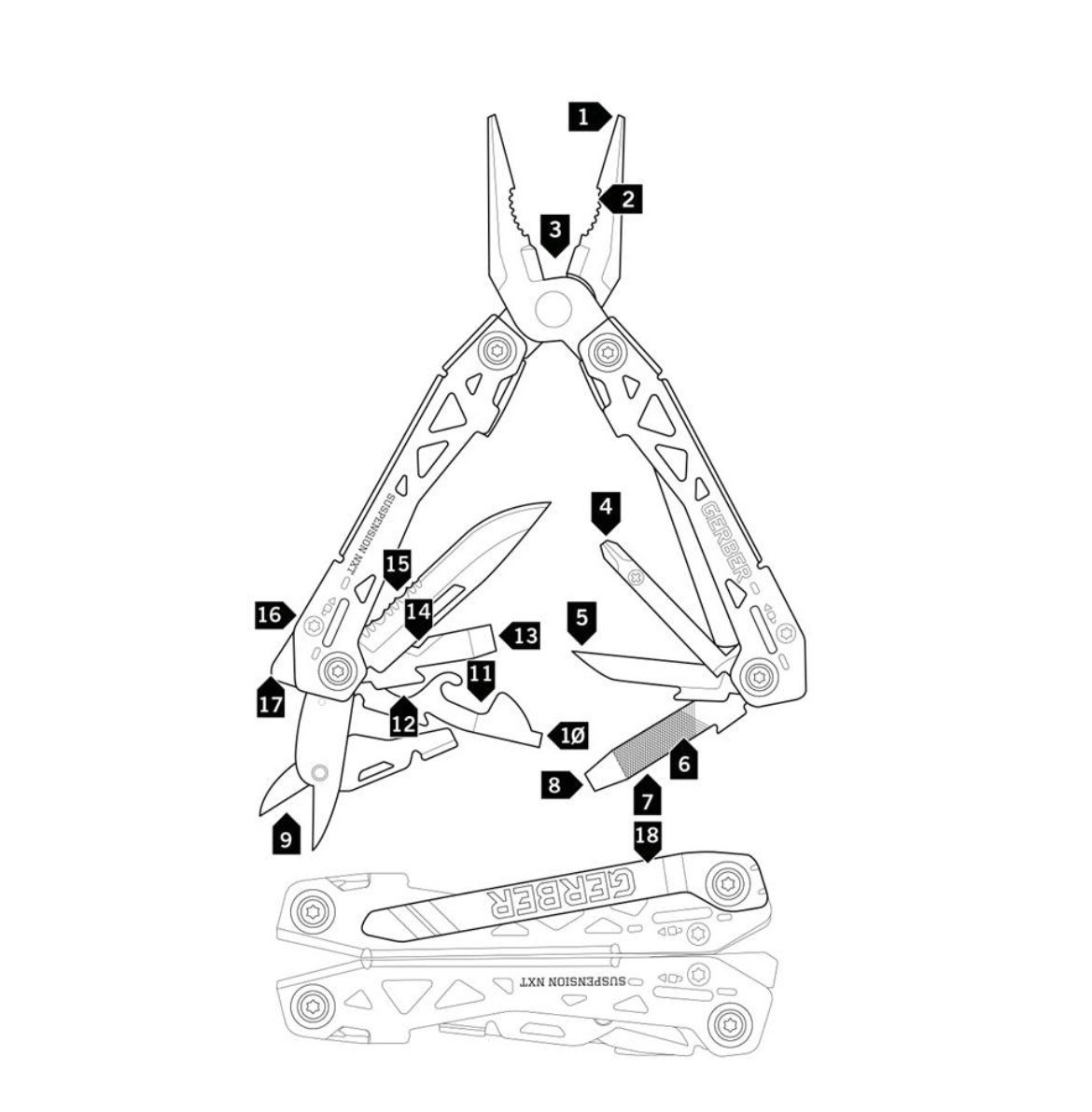 Gerber Suspension-NXT Multitool – Silver (31-003345) Stainless Steel NEW (0046)