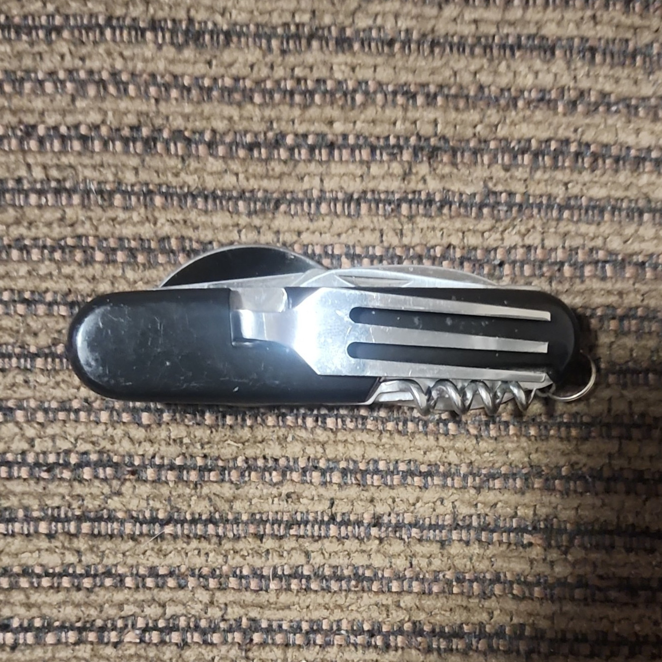 Stainless Steel 7-Tool Foldable Camping Utensil Multi-Tool Knife Spoon Fork