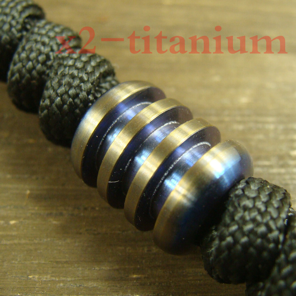Titanium Alloy Blue/Brown EDC Pocket tool stick Lanyard bead anti-allergy XH451D