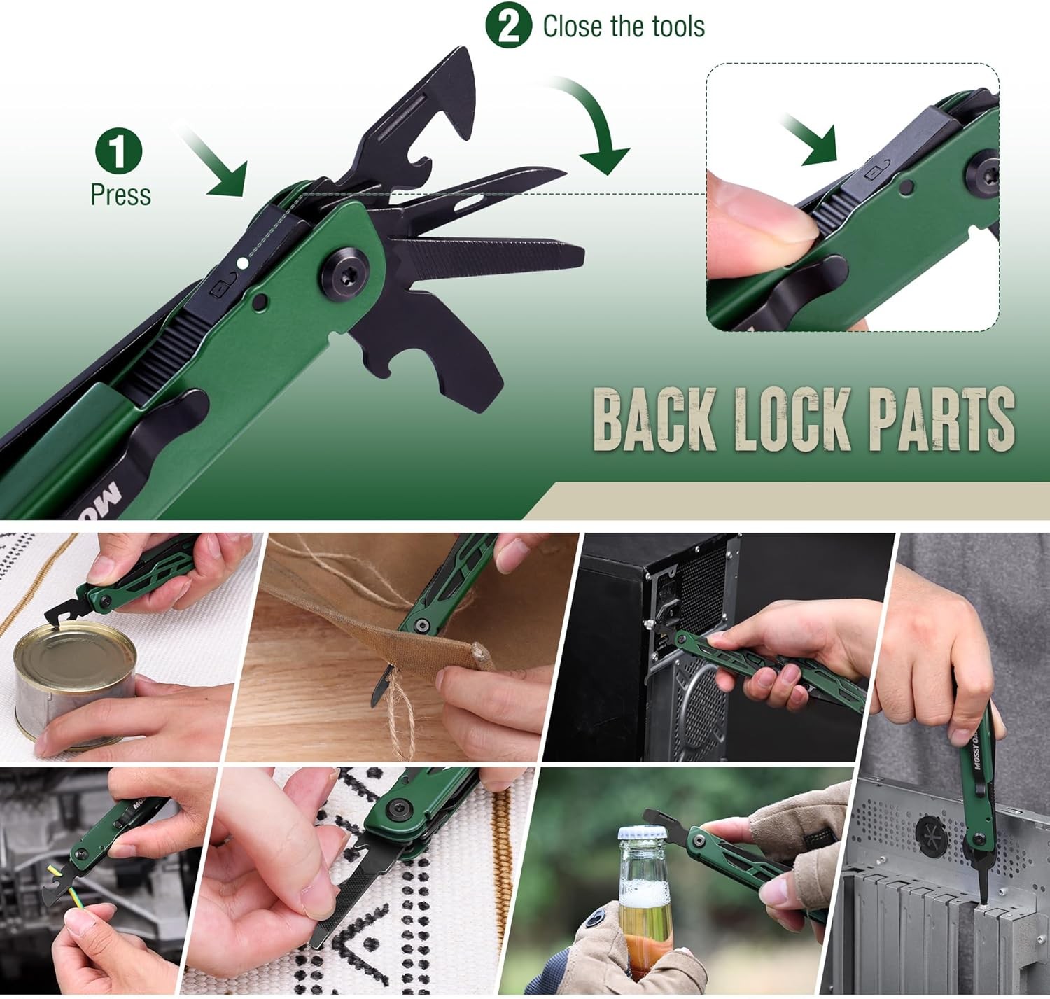 MOSSY OAK 27-in-1 Multitool Plier Multi Tool Pocket Knife Screwdriver Self-Locks