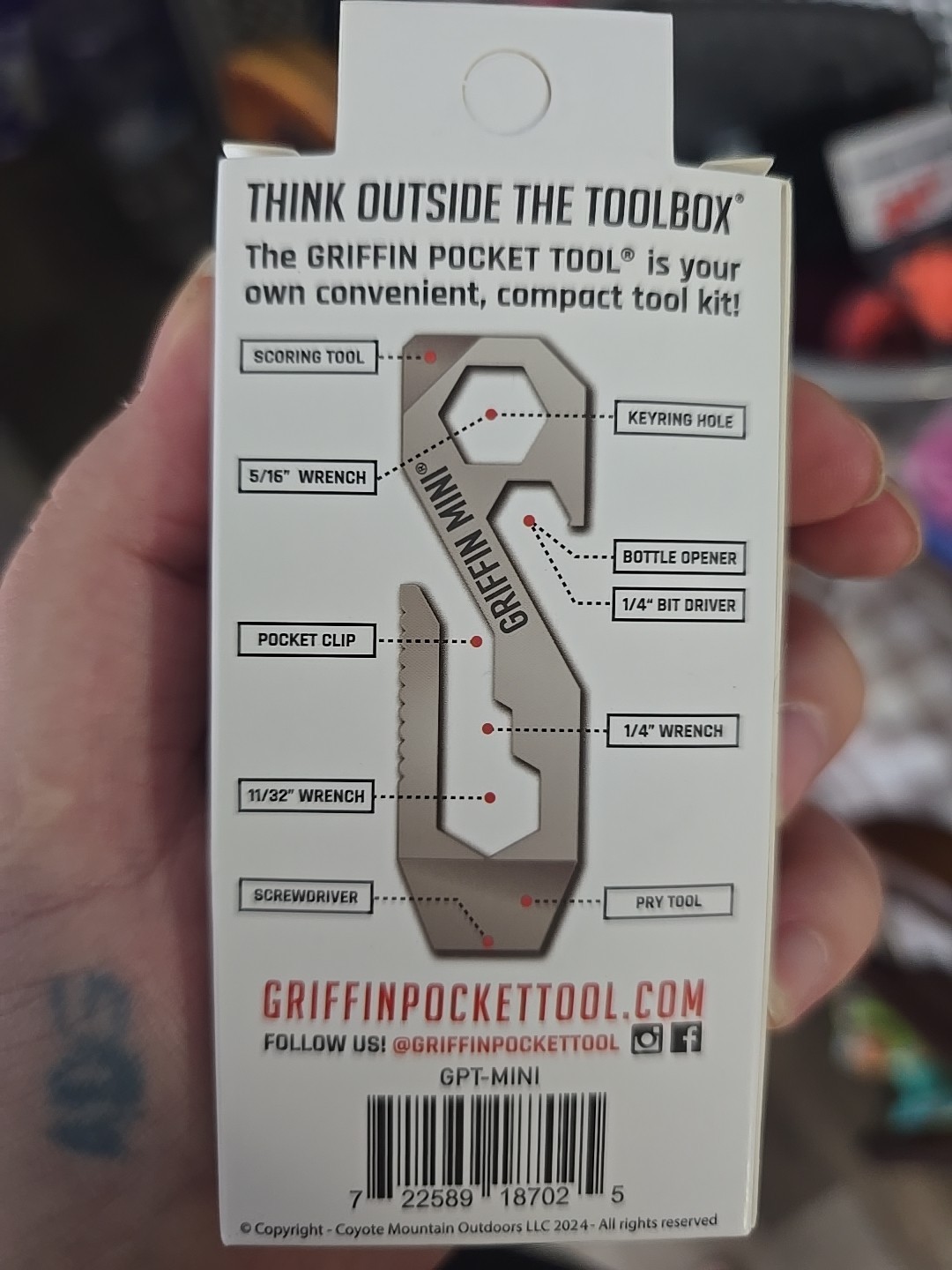 Griffin GPT Mini Pocket Multi Tool Stainless Steel 10 Tools One Design