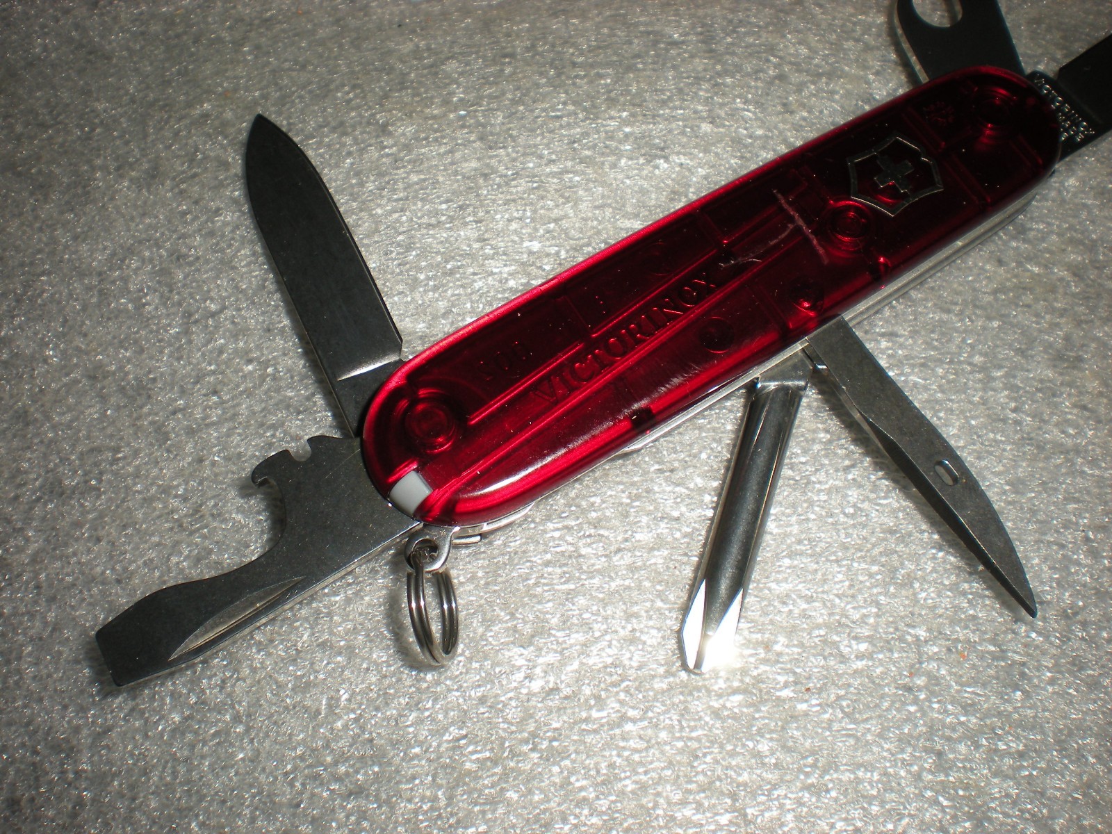Victorinox Officier Suisse TRANSPARENT Red Swiss Made Army Knife Multi Tool
