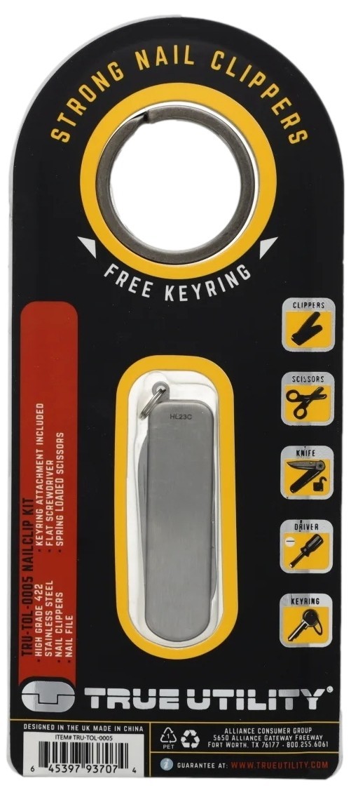 True TRUTOL0005 Nail Clip Kit Personal Nail Care Tool Keyring