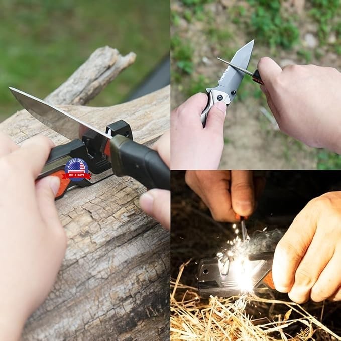 Afilador de Cuchillos de Bolsillo al aire libre Mini herramienta afilar Navaja