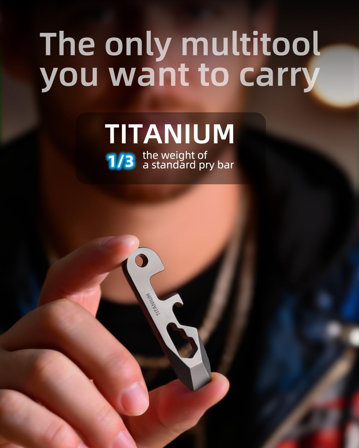Prybar-Heavy Duty Keychain Prybar EDC Pry Bar for Every Day Carry Small Titanium