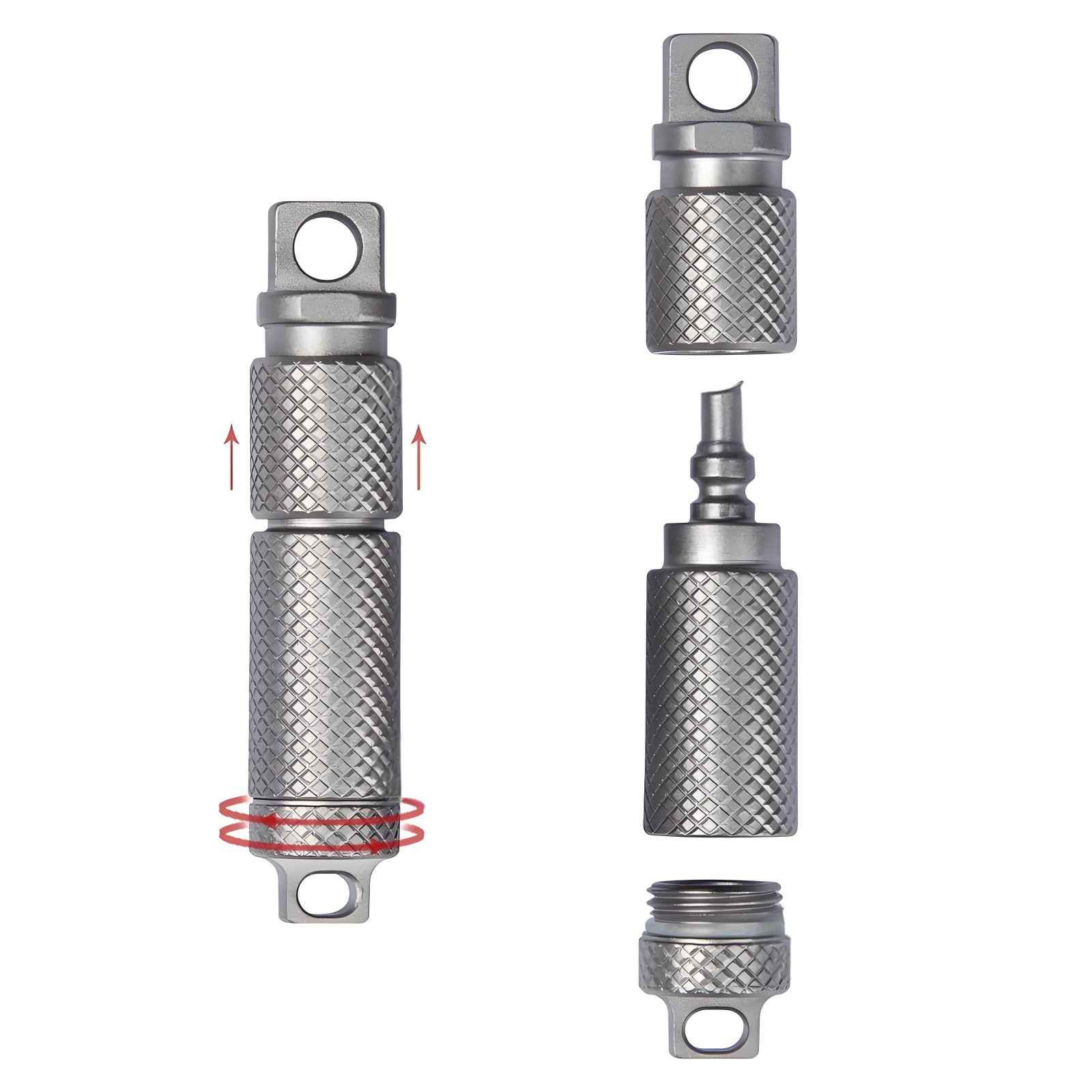 Titanium Alloy Capsule EDC Pill Storage Container Keychain Holder Waterproof