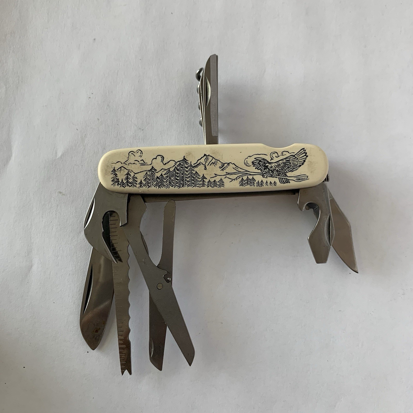 200th Anniversary 10-Tool Pocket Knife, Stainless, Ivory Colored Handle