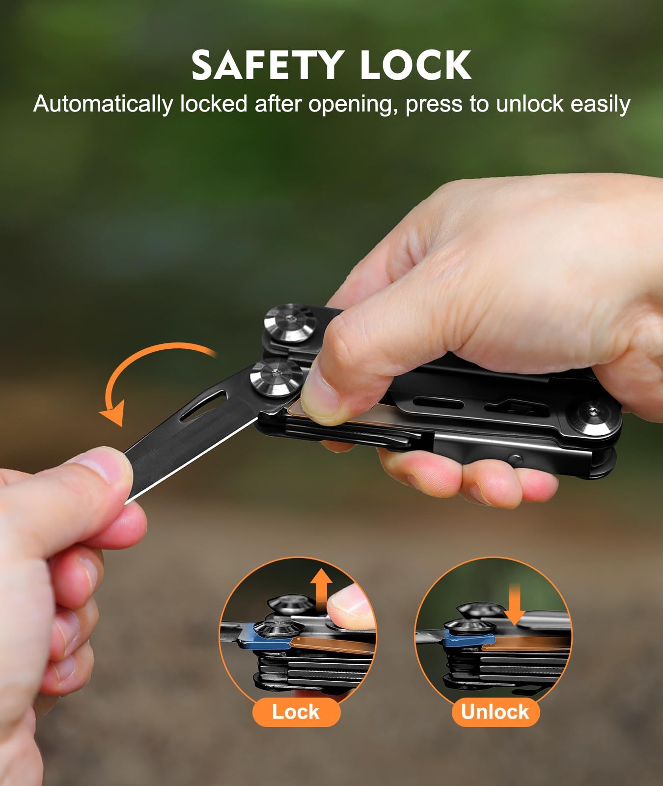 Multitool, 14-in-1 Stainless Steel Foldable Multi Tool with Wire Cutter, Knif…