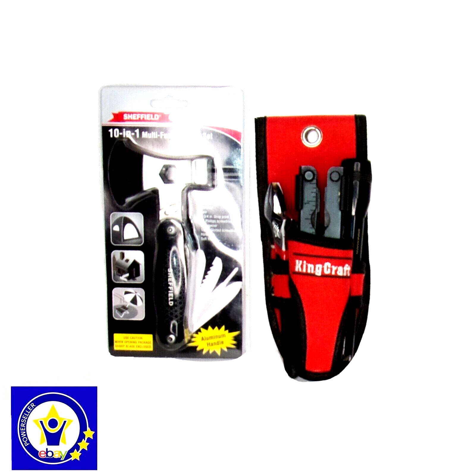 Sheffield Hatchet/Hammer 10-1 Multi Function Tool Set (#60258) New With Extras