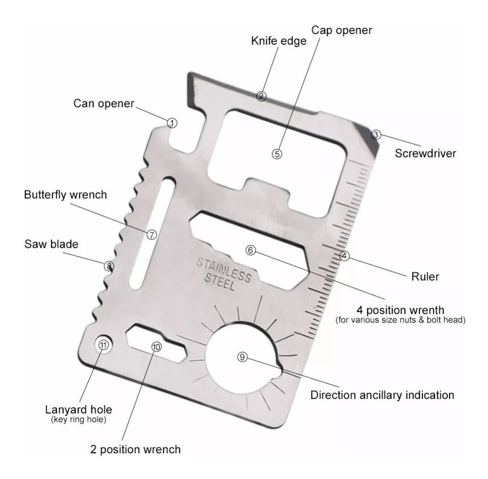 Ozark Trail 10-in-1 Pocket Card Multi-tool Stainless Steel Pocket Knife NEW