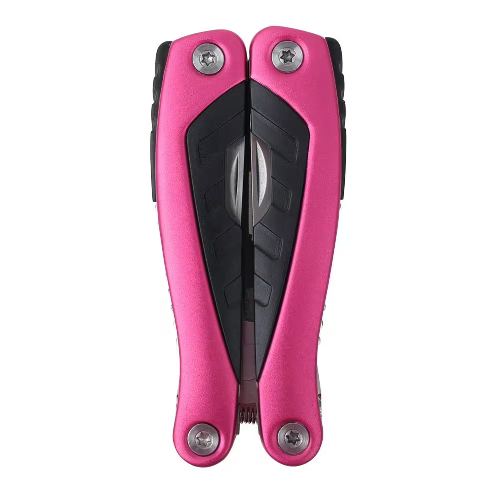 Pink 14 In 1 Multi Tool Pliers Stainless Steel Pocket Survival Tool Lightweight