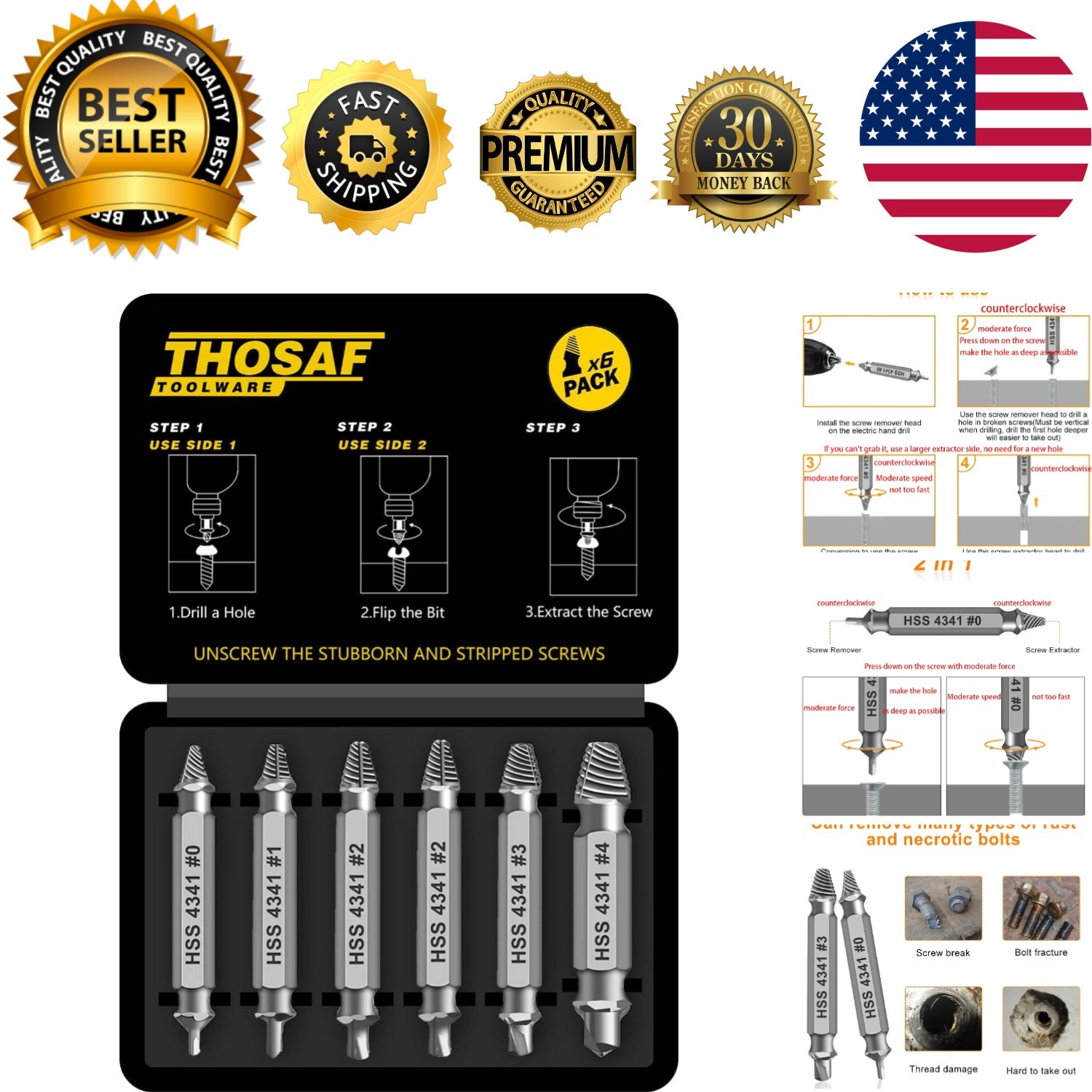 Gifts for Men,Damaged Screw Extractor Set,Fathers Day Gifts for Dad from Daug…