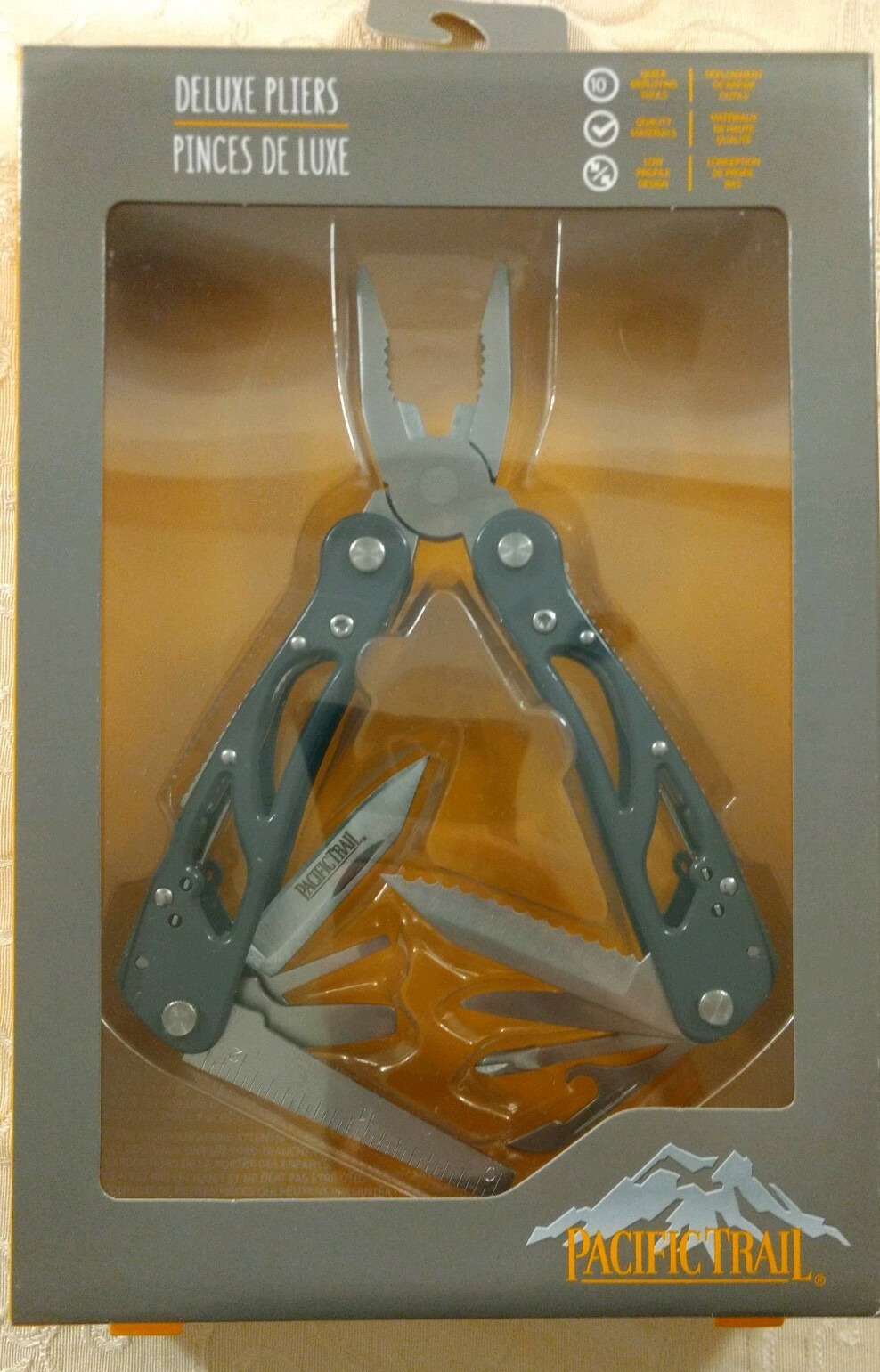 NIB Pacific Trail Large Multi Tool Plier Camping Hiking Travel Set in Graphite