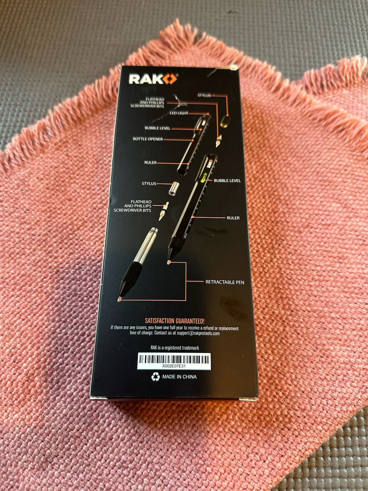 RAK Multi-Tool 2Pc Pen Set – LED Light, Touchscreen Stylus, Ruler, Level, Bot…