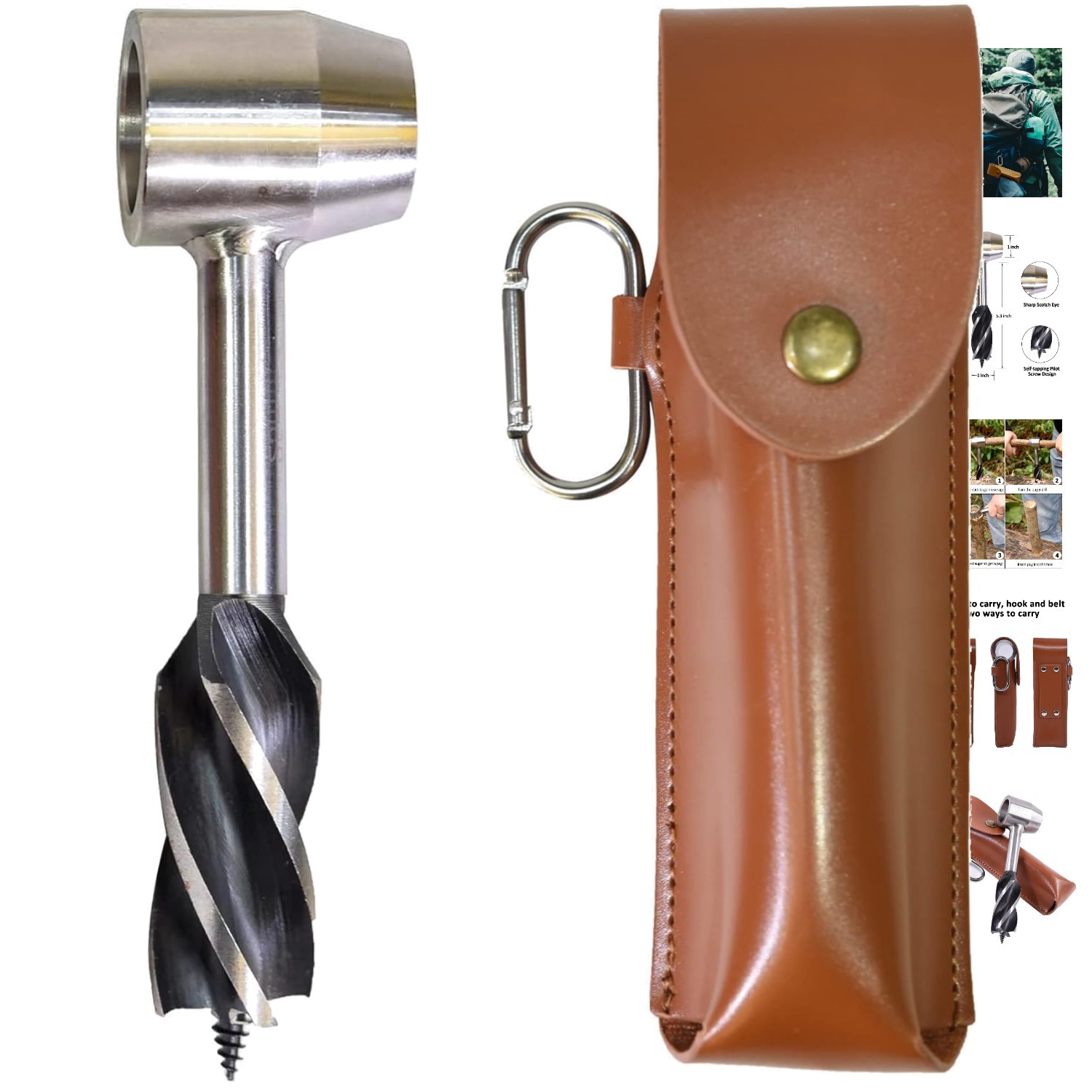 Versatile Manual Auger Drill for Bushcraft: Perfect Gift for Outdoor Enthusiasts
