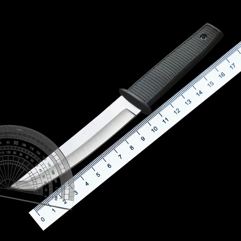Portable Tanto Fixed Blade Knife ABS Handle Outdoor Camping Survival EDC