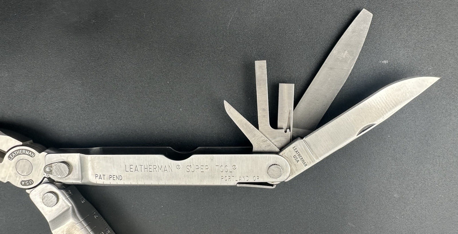 Original Leatherman Super Tool Sheath Box Portland Oregon Pat Pend Badger Meter