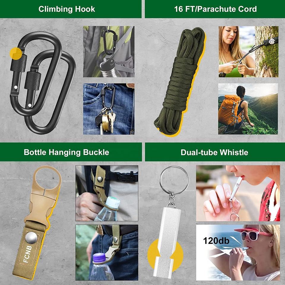 High quality Perfect gift survival gear kit camping accessories 34 in 1 for clim