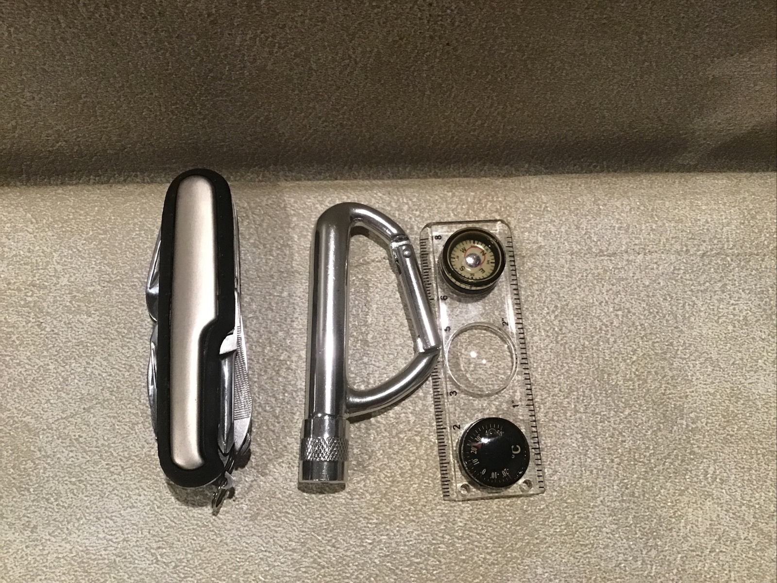 MultiTech Multi-Tool Pocket Knife and Carabiner Kit with Belt Loop Carry Pouch