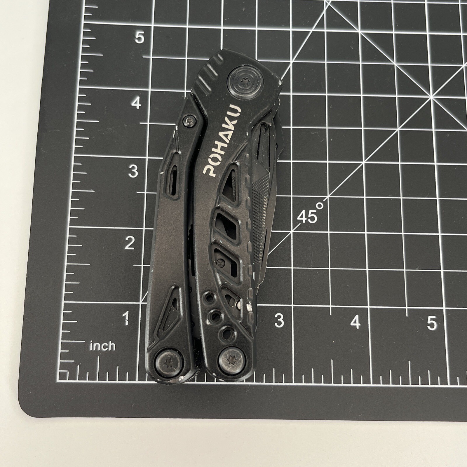 Pohaku Black Stainless Steel Multi Tool Knife, Pliers, File & More Nylon Sheath