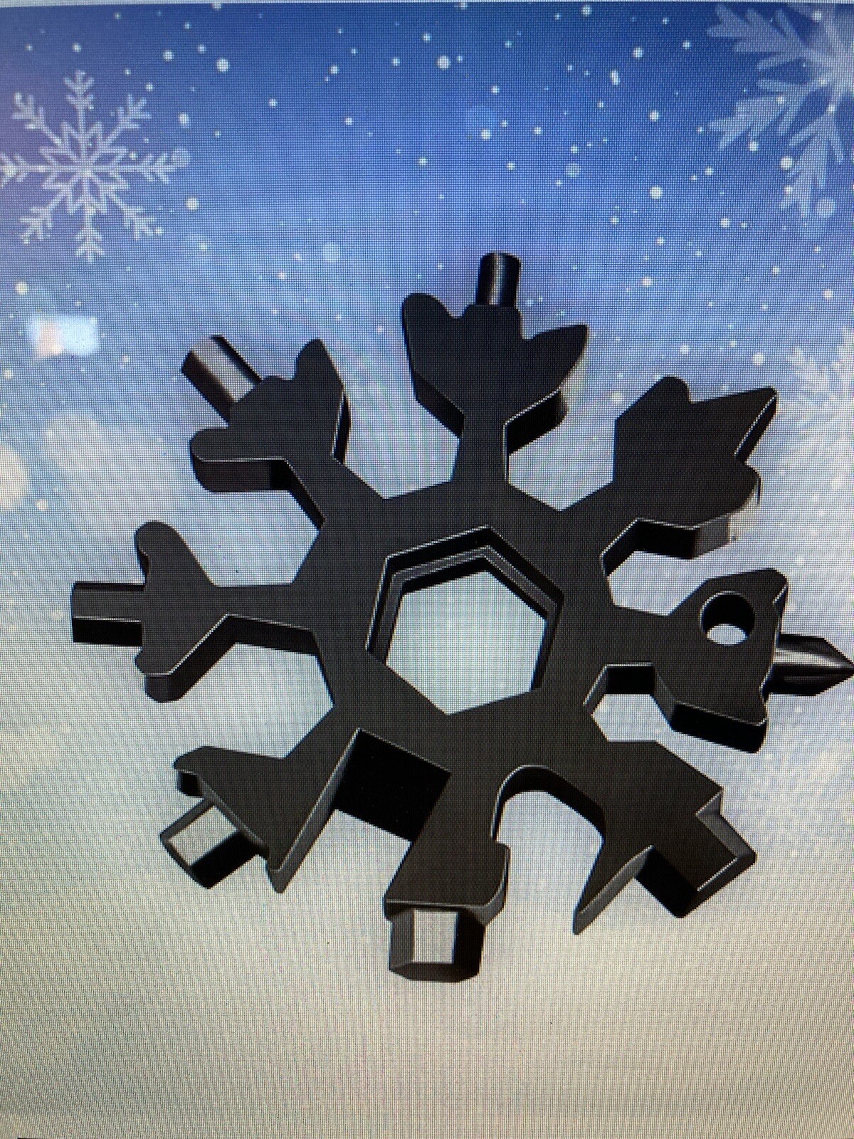 Portable Stainless Snowflake Shape Key Chain 18 In 1 Multi Tool Screwdriver New